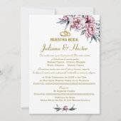 FLORALDUSTRIE PINK NUESTRA BODA EINLADUNG (Vorderseite)