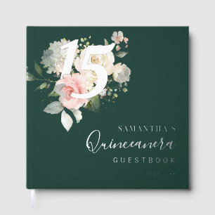 Florale 15. Geburtstags-Quinceanera-Party Gästebuch