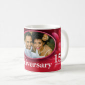 Florale 15 Jahre Jubiläum Ihres Fotos Tasse (VorderseiteRechts)