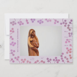 Florale 2-Foto-Geburtsanzeige Ankündigung