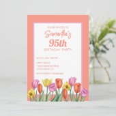 Florale 95. Geburtstagsfeier Einladung (Stehend Vorderseite)