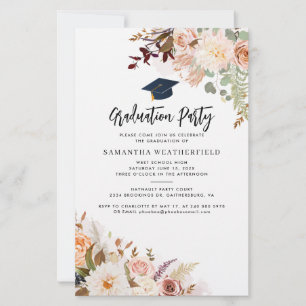 Florale Abschlussfeier 2026 Party-Einladung Briefpapier