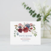 Florale Adressenänderung Feiertagspostkarte (Stehend Vorderseite)