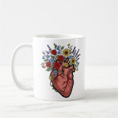 Florale anatomische Herzillustration Kaffeetasse (Links)