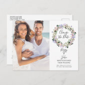 Florale Änderung des Datums Zurückgestellt stornie Ankündigungspostkarte (Vorne/Hinten)