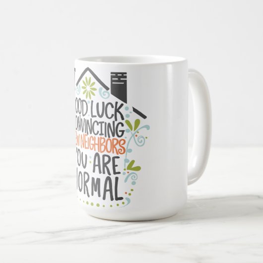 Florale Ansichten: Viel Glück überzeugt neue Nachb Kaffeetasse (VorderseiteRechts)