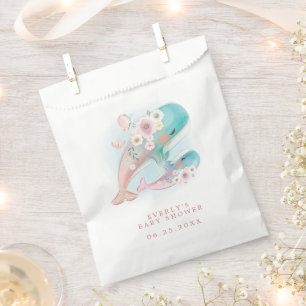 Florale Aquarell-Wale Mädchen-Baby-Party Geschenktütchen