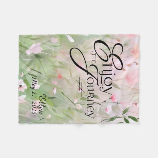 Florale Aquarellfarbe personalisiert Genießen Sie Fleecedecke (Vorderseite (Horizontal))