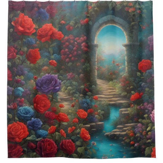 "Florale Archway Oasis" Duschvorhang (Vorderseite)