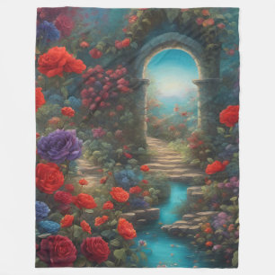 "Florale Archway Oasis" Fleecedecke