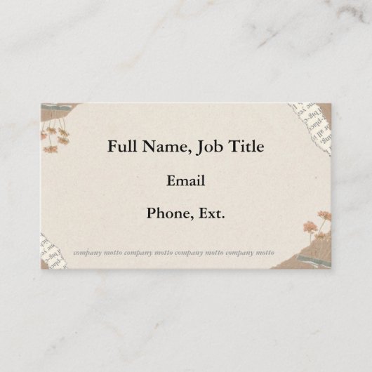 florale ästhetische Visitenkarte (Vorderseite)
