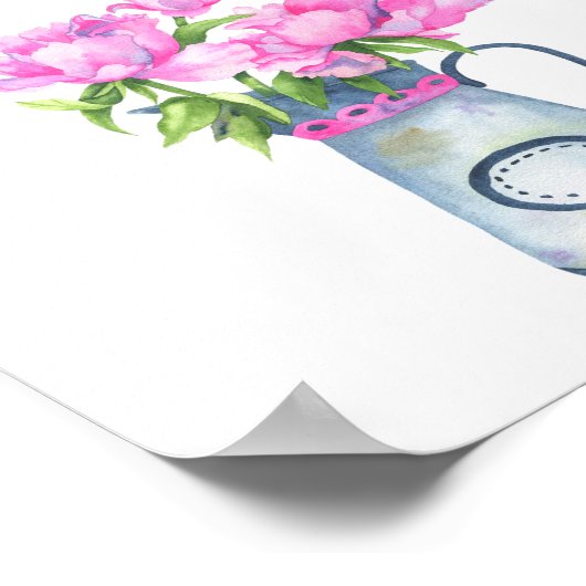 Florale Babydusche Danke, dass Sie kommen Poster (Ecke)