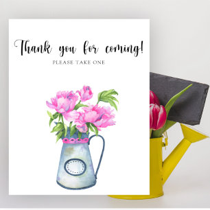 Florale Babydusche Danke, dass Sie kommen Poster