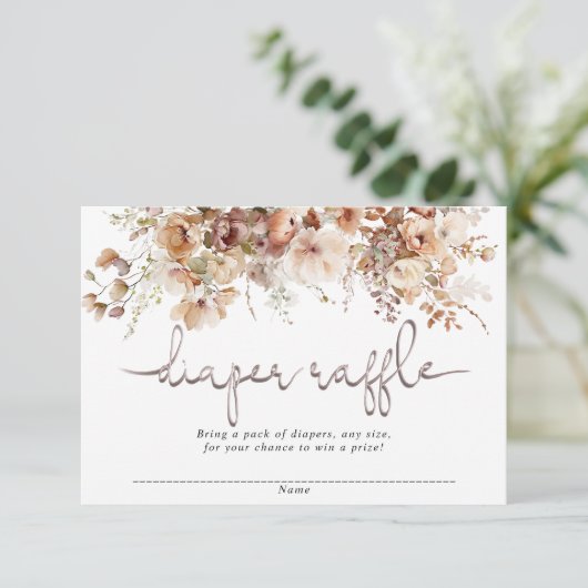 Florale Babydusche - Gewinnkarten Begleitkarte (Stehend Vorderseite)