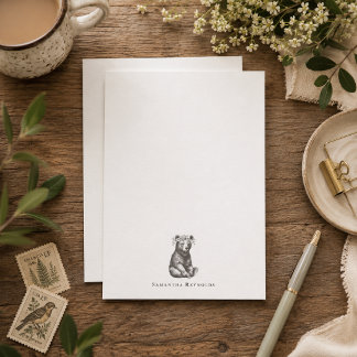 Florale Bären-Minimal-Personalisierungskarte Mitteilungskarte