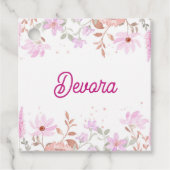 Florale Bas mitzas Gefälligkeitstasche Geschenkanhänger (Vorderseite)