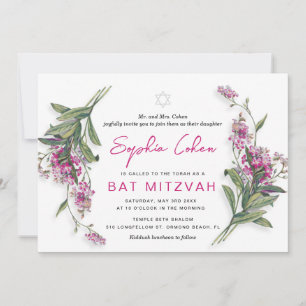 Florale Bat-Mizwa-Einladung Botanisch Einladung