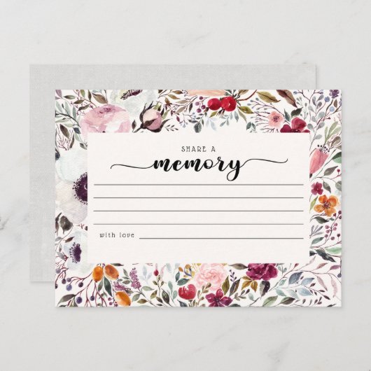 Florale Beerdigung mit einer Memory Condolences Ca Postkarte (Vorne/Hinten)