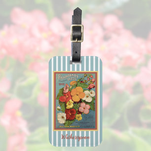 Florale Begonien Rosa 1902 Samenpackung Blaue Stre Gepäckanhänger