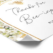 Florale Biene danke Ihnen für Ihr Kommen Poster (Ecke)