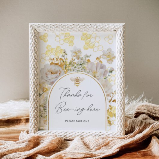 Florale Biene danke Ihnen für Ihr Kommen Poster