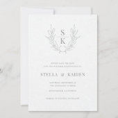 Florale Blätter, die moderne Hochzeiten Gezeichnet Save The Date (Vorderseite)