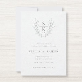 Florale Blätter, die moderne Hochzeiten Gezeichnet Save The Date