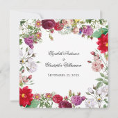 Florale Blume Feierliche Hochzeiten Probe Einladung (Rückseite)
