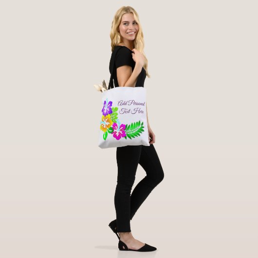 Florale Blume personalisieren Totbeutel Tasche (Am Model)