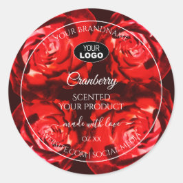 Florale Blume Produktkennzeichnungen Rote Rosen mi Runder Aufkleber