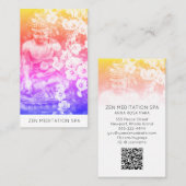 *~* Florale Blume QR Code Ombre Buddha Meditation Visitenkarte (Vorne/Hinten)