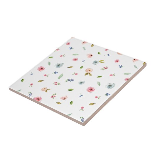 Florale Blume Rose Botanische Niedliche einfache M Fliese (Seite)