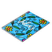 Florale Blume zeichnete moderne Malkunst Notizblock (Linke Seite)