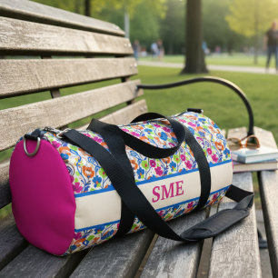 Florale Blütenpracht Helle Gartenvorstadt-Wochenen Duffle Bag
