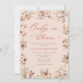 Florale Boho-Baby-Party Einladung (Vorderseite)