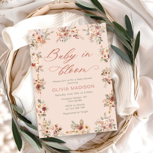 Florale Boho-Baby-Party Einladung