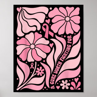Florale Boho Brustkrebs Überlebende Eine Heilung I Poster