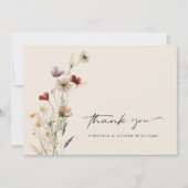 Florale Boho-Hochzeit Dankeskarte (Vorderseite)