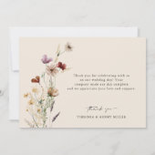 Florale Boho-Hochzeit Dankeskarte (Rückseite)