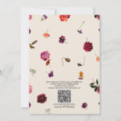 Florale Boho QR-Code-Hochzeit Einladung (Rückseite)