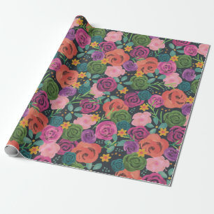 florale boho Rose elegante botanische Blume Geschenkpapier