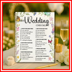 Florale Boho-Wildblumen-Hochzeits-Checkliste-Plane Planer