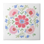 Florale botanische dekorative Gartenblumen Fliese (Vorderseite)