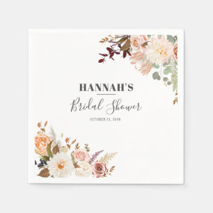 Florale Botanische Herbst-Brautparty-Papier Serviette