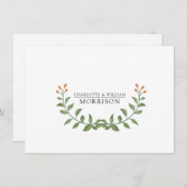 Florale, botanische Monogramm - flache Karte (Vorne/Hinten)