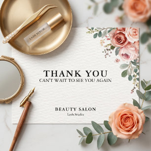 Florale botanische Wimpern-Schönheitssalon-Dankesk Postkarte