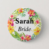 Florale Braut Button (Vorderseite)