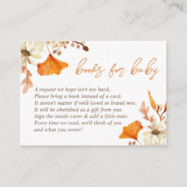 Florale Bücher für Babykarten fallen Begleitkarte