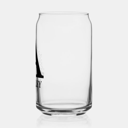 Florale Buchstaben A Monogramm und Personalisierte Dosenglas (Links)