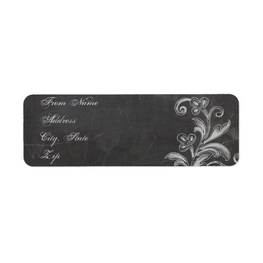 Florale Chalkboard-Adresse (Vorne)